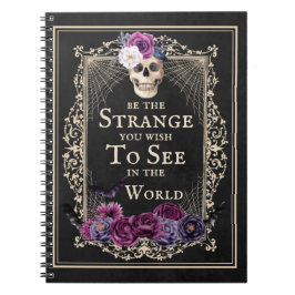 Floral Skull  Border Funny Quote Halloween Notitieboek