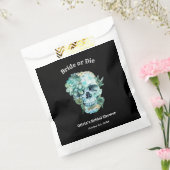 Floral Skull Bride or Die Halloween Vrijgezellenfe Bedankzakje (Gezegeld)