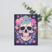 Floral Skull Briefkaart (Staand voorkant)