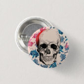 Floral Skull Button (Voorkant /achterkant)