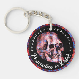 Floral Skull Cool Gothic Fidelity Tattoo Parlor Sleutelhanger