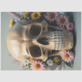 Floral skull cream white Steampunk v1 tissue paper Tissuepapier (Voorkant)
