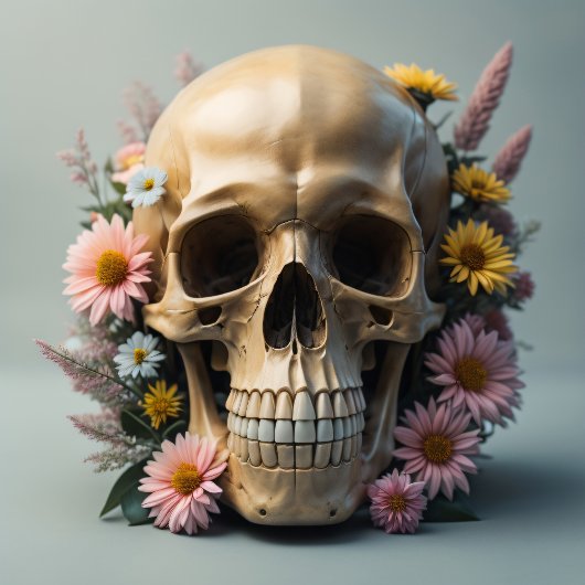 Floral skull cream white Steampunk v1 tissue paper Tissuepapier