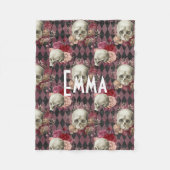 Floral Skull Custom Fleece Deken (Voorkant)