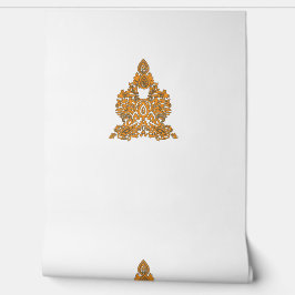 Floral Skull Design | Gotisch rood zwart kunstpatr Behang