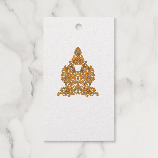 Floral Skull Design | Gotisch rood zwart kunstpatr Cadeaulabels (Achterkant)