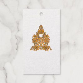 Floral Skull Design | Gotisch rood zwart kunstpatr Cadeaulabels