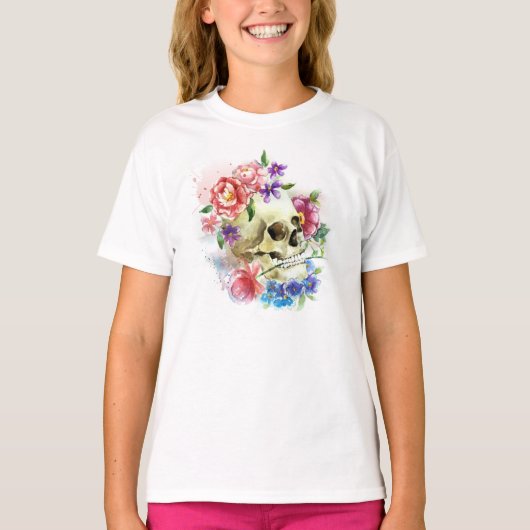 Floral Skull Dia de los Muertos | BemanningsShirt T-shirt (Voorkant)