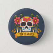 Floral Skull Dia de los Muertos | Button (Voorkant)