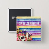 Floral Skull Dia de los Muertos | Button (Voorkant /achterkant)