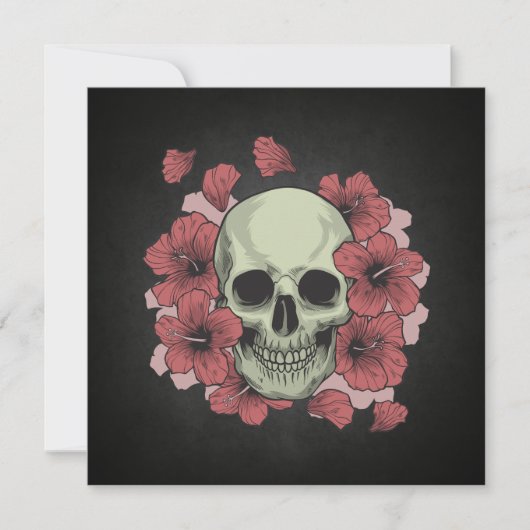 Floral Skull Dia de los Muertos | feestuitnodiging Kaart (Voorkant)