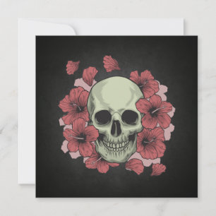 Floral Skull Dia de los Muertos   feestuitnodiging Kaart
