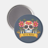 Floral Skull Dia de los Muertos | Magneet (Voorkant / Achterkant)