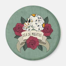 Floral Skull Dia de los Muertos | Magneet