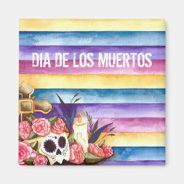 Floral Skull Dia de los Muertos | Magneet