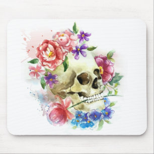 Floral Skull Dia de los Muertos   Mousepad Muismat