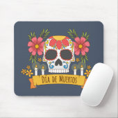 Floral Skull Dia de los Muertos | Mousepad Muismat (Met muis)