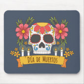 Floral Skull Dia de los Muertos | Mousepad Muismat (Voorkant)