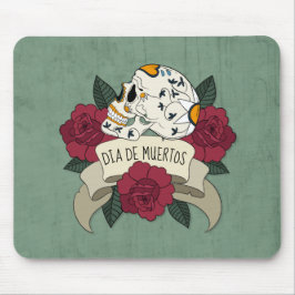 Floral Skull Dia de los Muertos | Mousepad Muismat