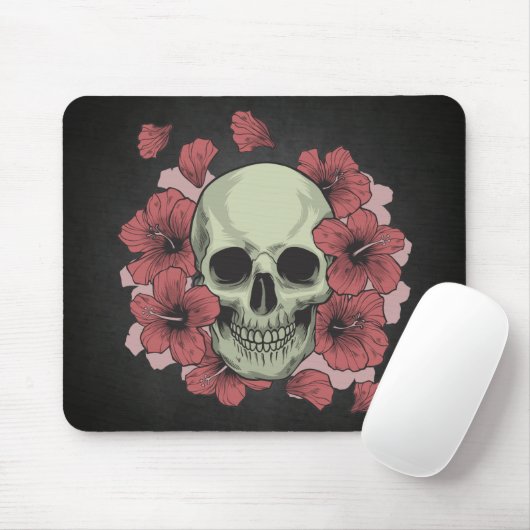 Floral Skull Dia de los Muertos | Mousepad Muismat (Met muis)