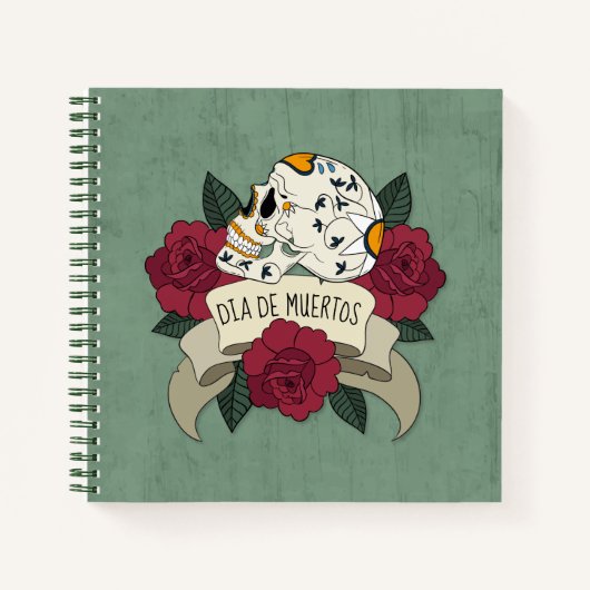 Floral Skull Dia de los Muertos | Notitieboek (Voorkant)