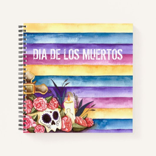 Floral Skull Dia de los Muertos | Notitieboek (Voorkant)