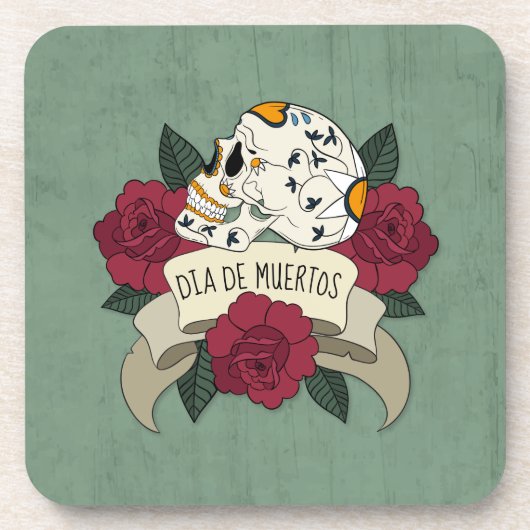 Floral Skull Dia de los Muertos | ONDERZETTER (Voorkant)