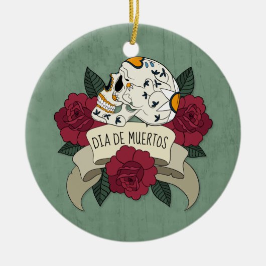 Floral Skull Dia de los Muertos | ORNAMENT (Voorkant)