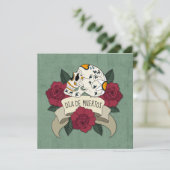 Floral Skull Dia de los Muertos Party Uitnodiging (Staand voorkant)