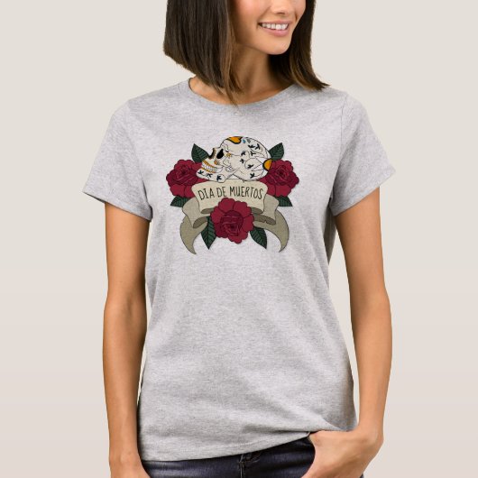 Floral Skull Dia de los Muertos | SHIRT (Voorkant)