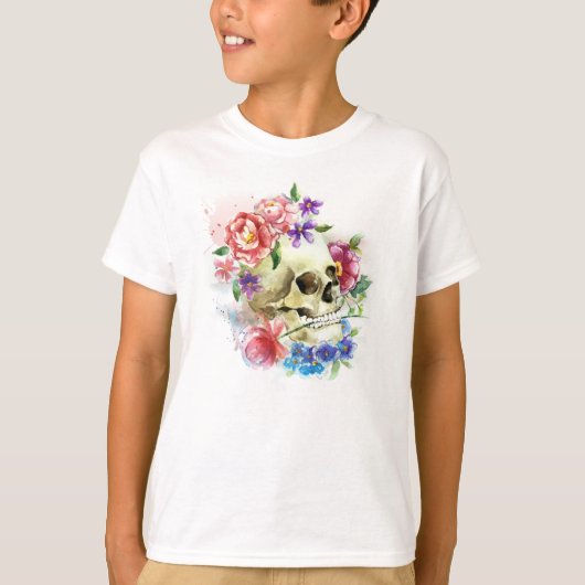 Floral Skull Dia de los Muertos | SHIRT SLEEVE (Voorkant)