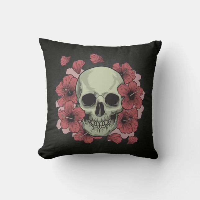 Floral Skull Dia de los Muertos | Sierkussens Kussen (Voorkant)