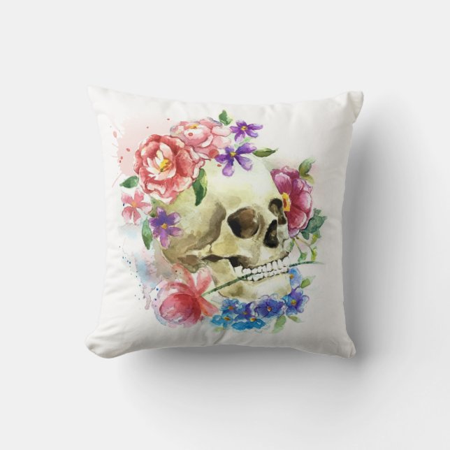 Floral Skull Dia de los Muertos | Sierkussens Kussen (Voorkant)