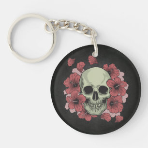 Floral Skull Dia de los Muertos   Sleutelhanger