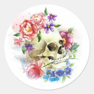 Floral Skull Dia de los Muertos   Sticker