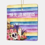 Floral Skull Dia de los Muertos | Versiering Keramisch Ornament (Links)