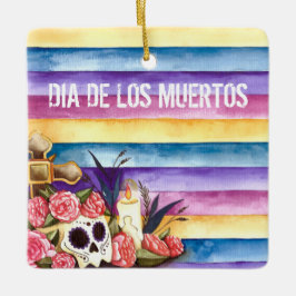 Floral Skull Dia de los Muertos | Versiering Keramisch Ornament