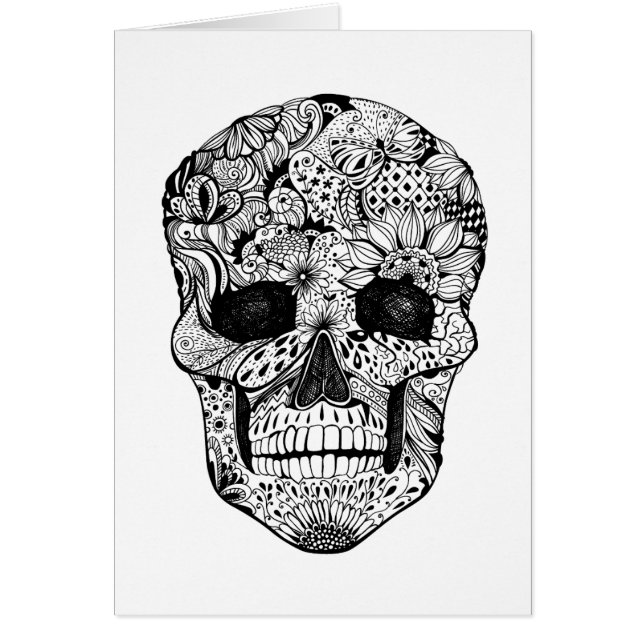 Floral Skull Doodle (Voorkant)