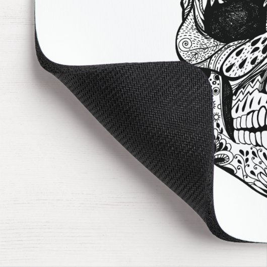 Floral Skull Doodle Muismat (Hoek)