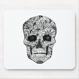 Floral Skull Doodle Muismat