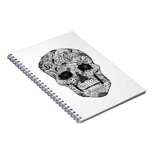 Floral Skull Doodle Notitieboek (Rechterzijde)