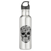 Floral Skull Doodle Waterfles (Voorkant)