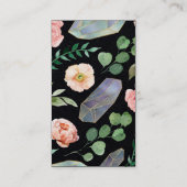 Floral Skull en Moon Black Witchcraft Visitekaartje (Achterkant)