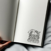 Floral Skull Ex Libris Bibliotheek Boek Rubberstempel
