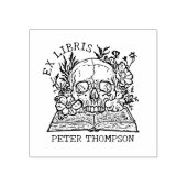 Floral Skull Ex Libris Bibliotheek Boek Rubberstempel (Afrduk)