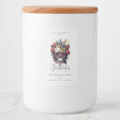 Floral Skull Faboolous Spooktacular Familienaam Voedselcontainer Etiket (Voorkant)