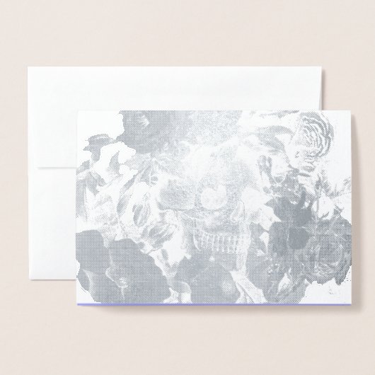  Floral Skull Folie Kaarten (Voorkant met envelop)