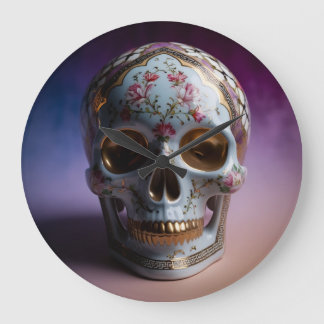 Floral Skull Geometry Klok Ontwerp door Li Tech