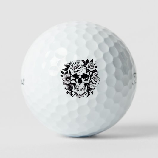 Floral Skull Golfballen (Voorkant)