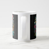 Floral Skull – Goth Botanical Art Specialty Mug Grote Koffiekop (Achterkant)